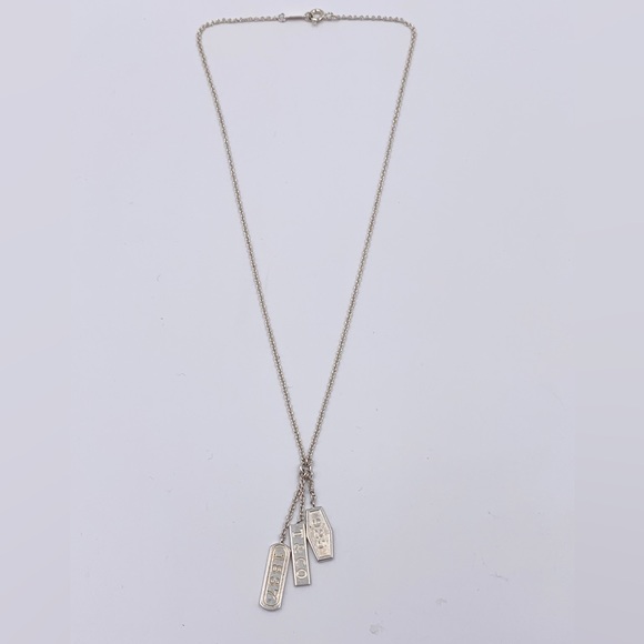 Authentic Tiffany & Co 925 silver 1837 triple Bar Lariat drop dangle Necklace - Picture 4 of 9